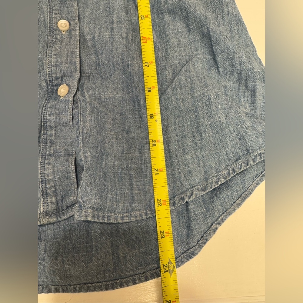 Women’s Dockers Light Blue Denim Button Down Shirt Size Petite Small - Picture 13 of 14